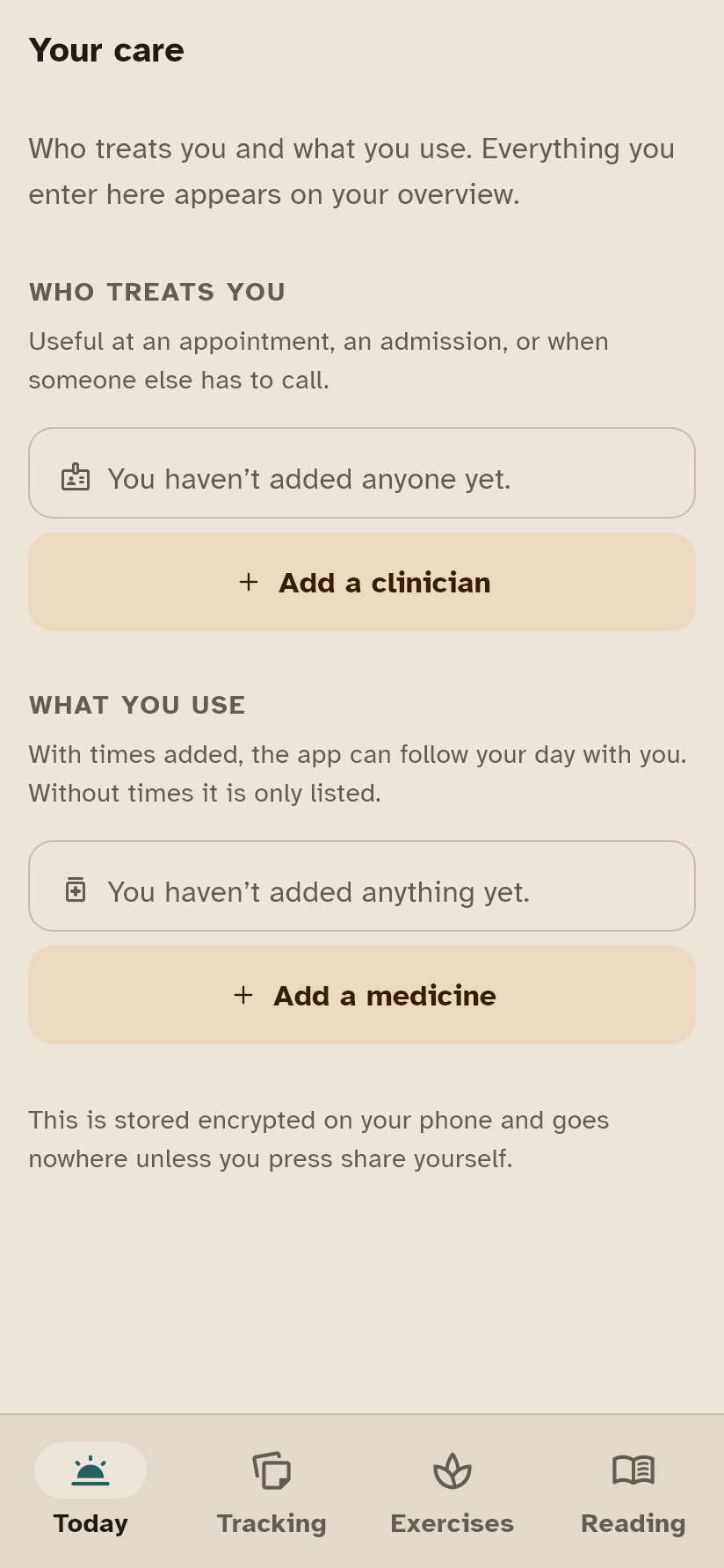 The Medication screen.
