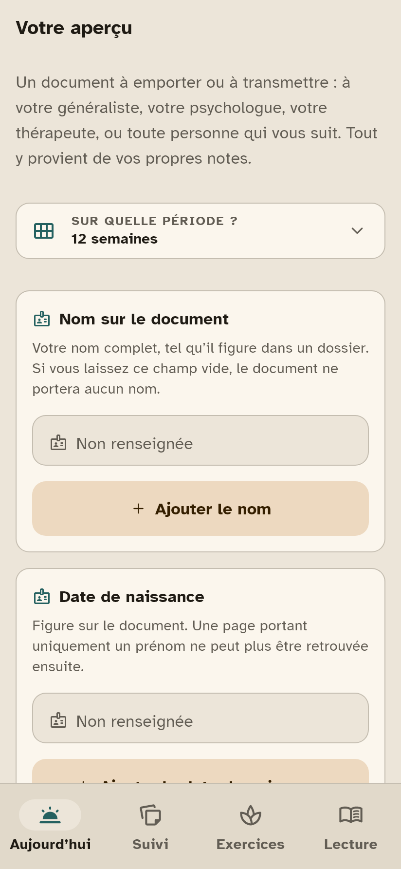 L&rsquo;&eacute;cran o&ugrave; vous cr&eacute;ez votre aper&ccedil;u.